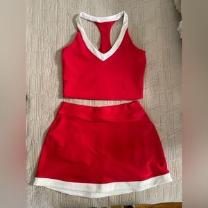 Never worn Abercrombie & Fitch “YPB” Red and White Skirt Set - Size small